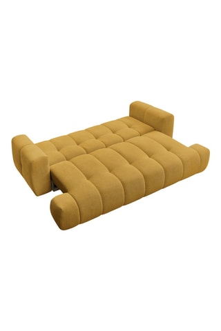 Canapé droit convertible Fuji - Jaune - 3 places - Tissu lisse  - Couchage 154 x 192 cm