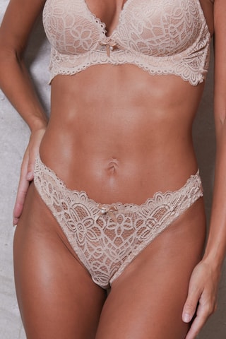 Soutien-gorge push-up et tanga Onaz - Beige clair