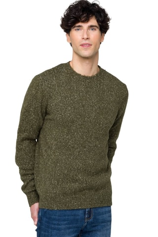 Camisola regular em lã e mohair Alaska - Verde