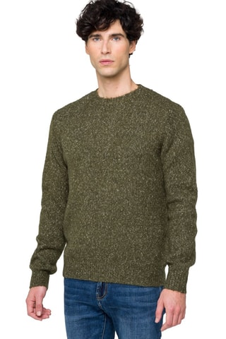 Camisola regular em lã e mohair Alaska - Verde