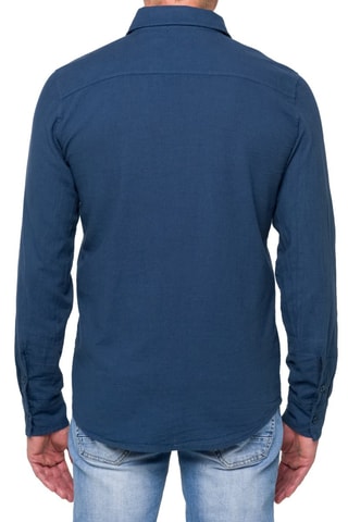 Chemise regular en lin Saunders - Bleu