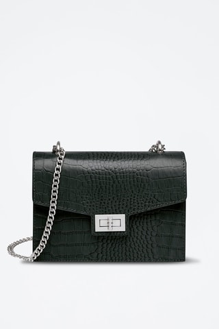 Sac bandoulière en cuir Peuplier - Noir