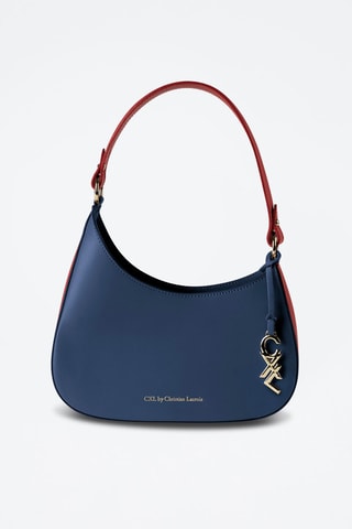 Sac porté épaule en cuir Ambroise - Bleu