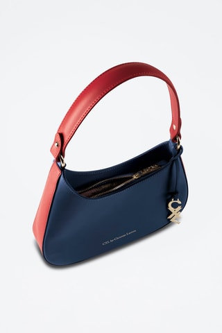 Sac porté épaule en cuir Ambroise - Bleu