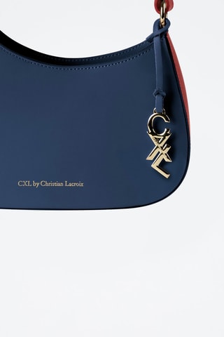 Sac porté épaule en cuir Ambroise - Bleu
