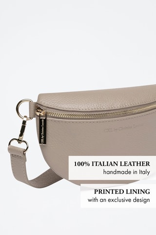 Sac banane Madeleine en cuir - Beige