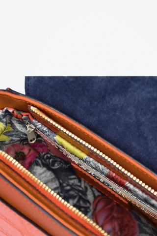 Sac à main en cuir Haussmann - Bleu et orange