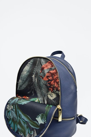 Sac à dos en cuir Montorgueil - Bleu