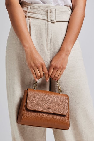 Sac bandoulière en cuir Cremieux  - Marron
