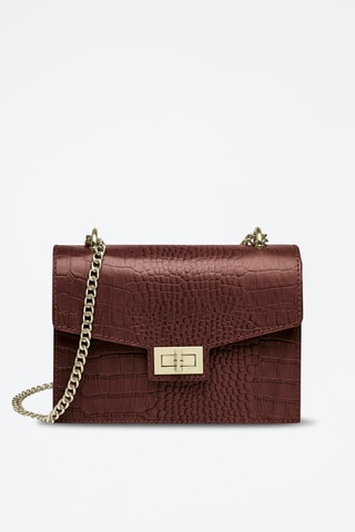 Sac bandoulière en cuir Peuplier - Marron