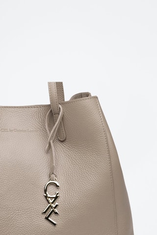 Cabas en cuir de veau Alesia  - Beige