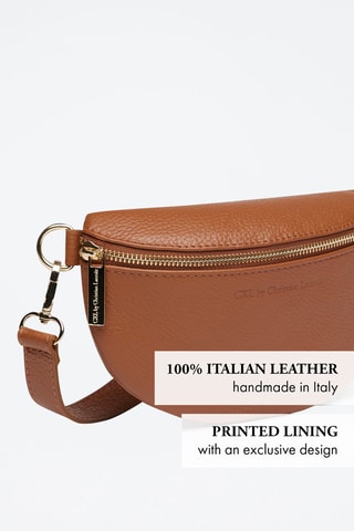 Sac banane en cuir Madeleine - Marron clair