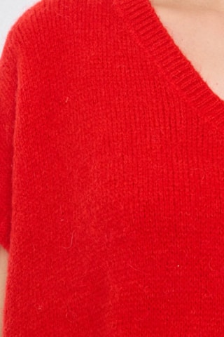 Pull oversize en kid mohair et laine - Rouge