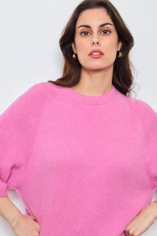 Pull en alpaga et laine - Rose