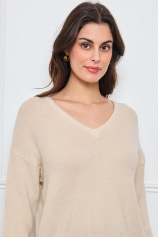 Pull en alpaga et laine - Beige