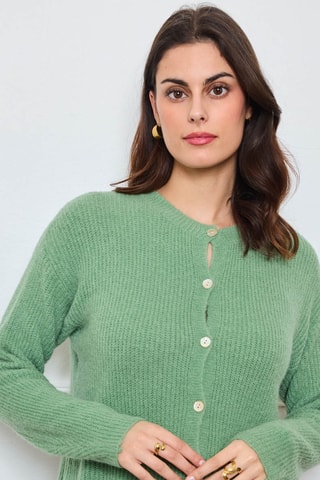 Gilet en alpaga et laine - Vert
