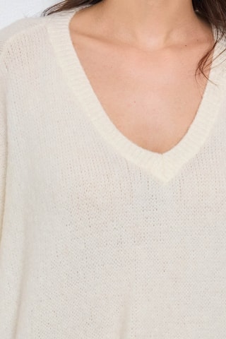 Pull oversize en kid mohair et laine - Blanc