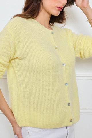 Gilet en alpaga et laine - Jaune clair