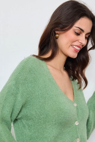 Gilet en kid mohair et laine - Vert