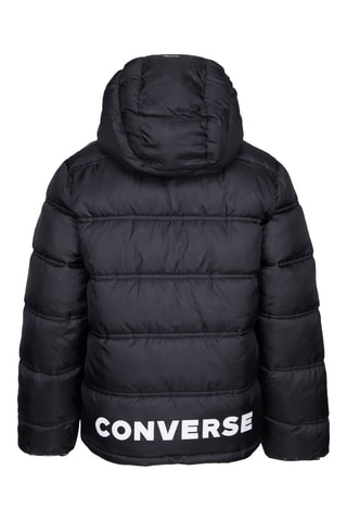 Gewatteerde Jas met Capuchon Zwart