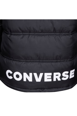 Gewatteerde Jas met Capuchon Zwart