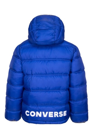 Gewatteerde Jas met Capuchon Koningsblauw