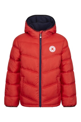 Gewatteerde Jas met Capuchon - Rood