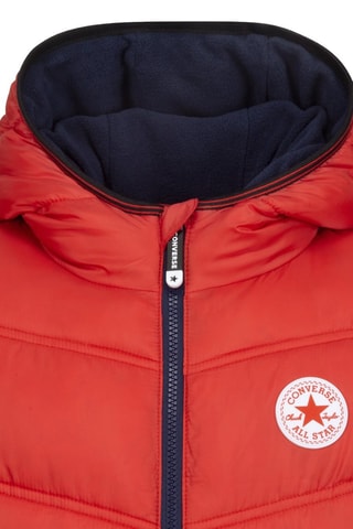 Gewatteerde Jas met Capuchon - Rood