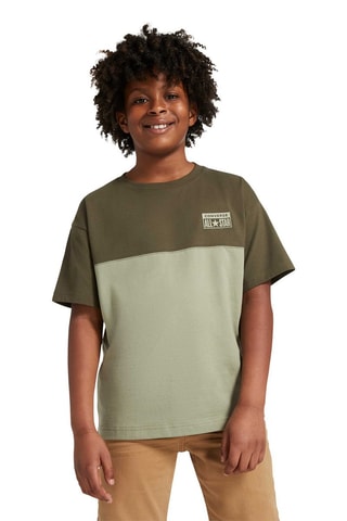 Relaxed T-shirt - Kaki en lichtgroen