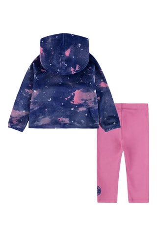 Sweater met Capuchon en Legging Marineblauw en Roze