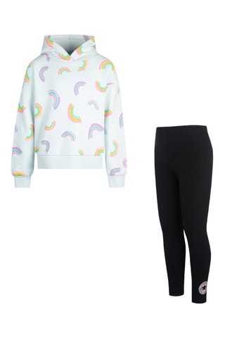 Sweater met Capuchon en Legging - Wit en Zwart