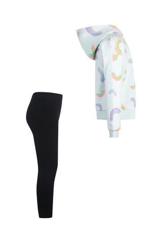Sweater met Capuchon en Legging - Wit en Zwart