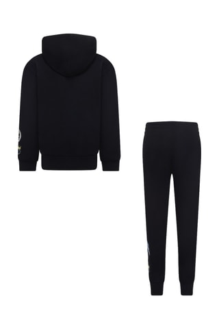 Biologisch Katoenen Sweater met Capuchon en Broek - Zwart