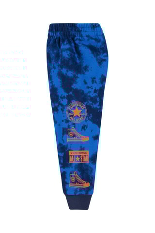 Sweater en Fleece Joggingbroek met Tie and Dye Effect Blauw en Gemêleerd Grijs