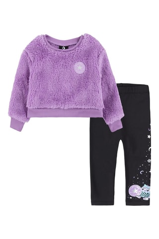 Trui en Legging Paars en Zwart