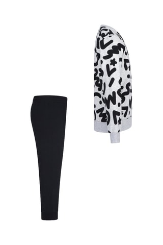 Sweater en Broek - Gemêleerd Lichtgrijs en Zwart