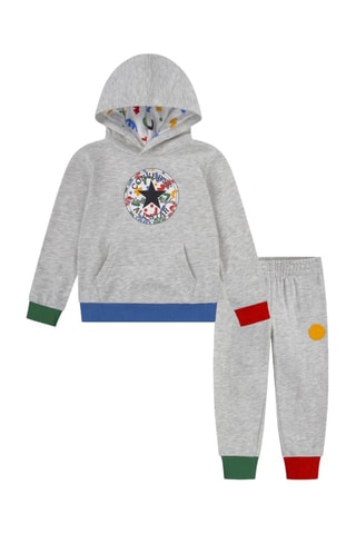 Sweater met Capuchon en Broek - Gemêleerd Grijs