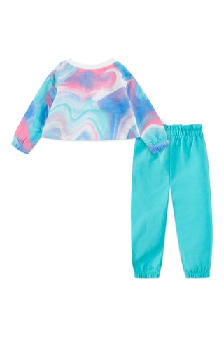 Sweater Tie and Dye en Joggingbroek Wit en Turquoise