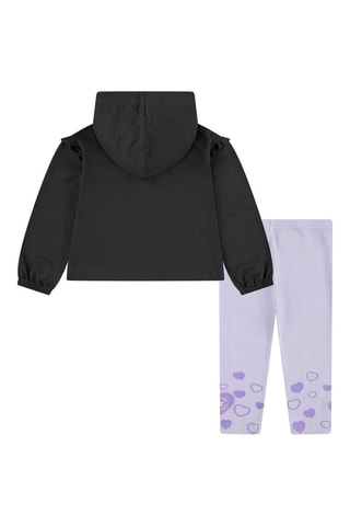 Sweater met Capuchon en Legging - Zwart en lila