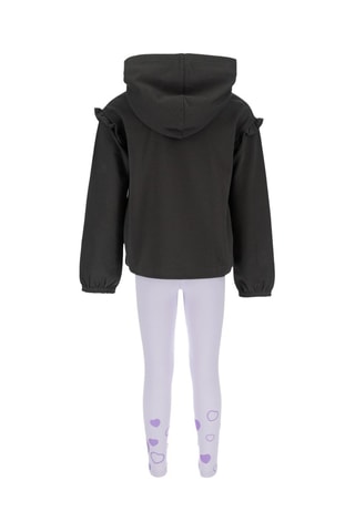 Sweater met Capuchon en Legging - Zwart en Paars