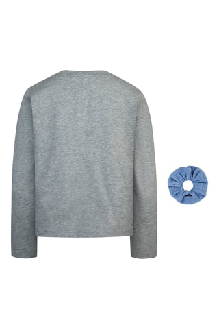 T-shirt en Scrunchie Grijs en Blauw