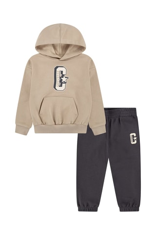 Sweater met Capuchon en Joggingbroek - Beige en Antraciet