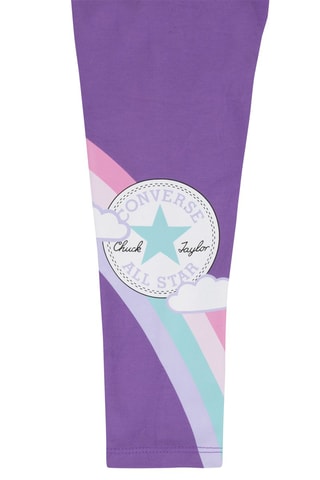 T-shirt met Capuchon en Legging Gemêleerd Grijs en Paars