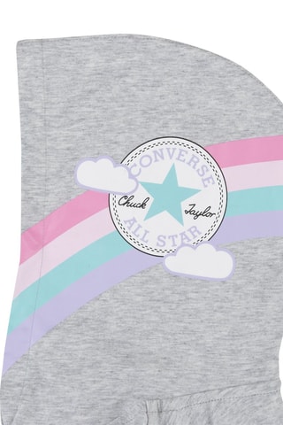 T-shirt met Capuchon en Legging Gemêleerd Grijs en Paars