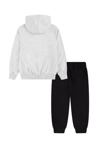 Sweater met Capuchon en Broek - Gemêleerd Lichtgrijs en Zwart