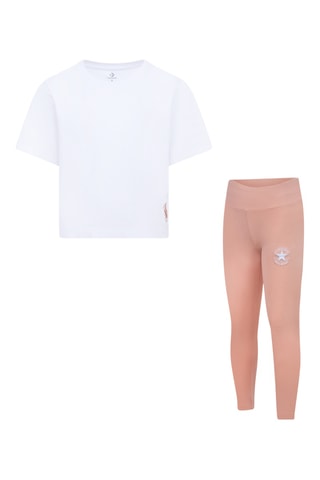 T-shirt en Legging - Wit en Roze