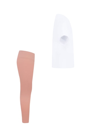 T-shirt en Legging - Wit en Roze