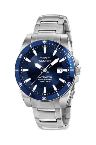 Montre automatique en acier 450 - Argenté et bleu