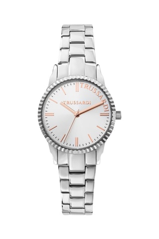 Montre à quartz en acier T-Bent - Argenté et blanc