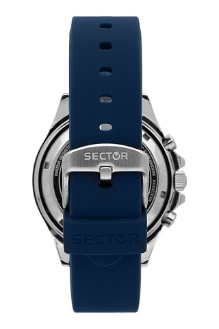 Montre à quartz en silicone - Chronographe - Bleu foncé et noir